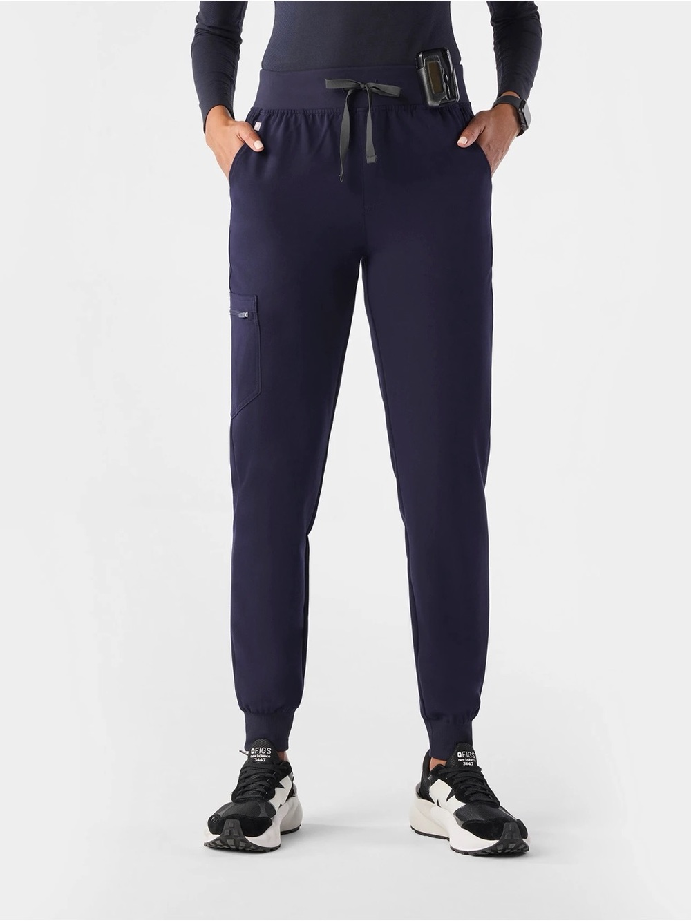 Womens navy Zamora high waisted tall jogger scrub pants